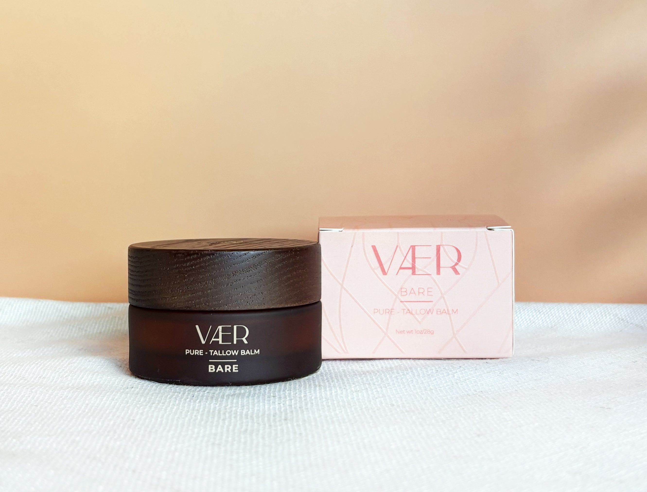 VAER balm jar and box on a light background